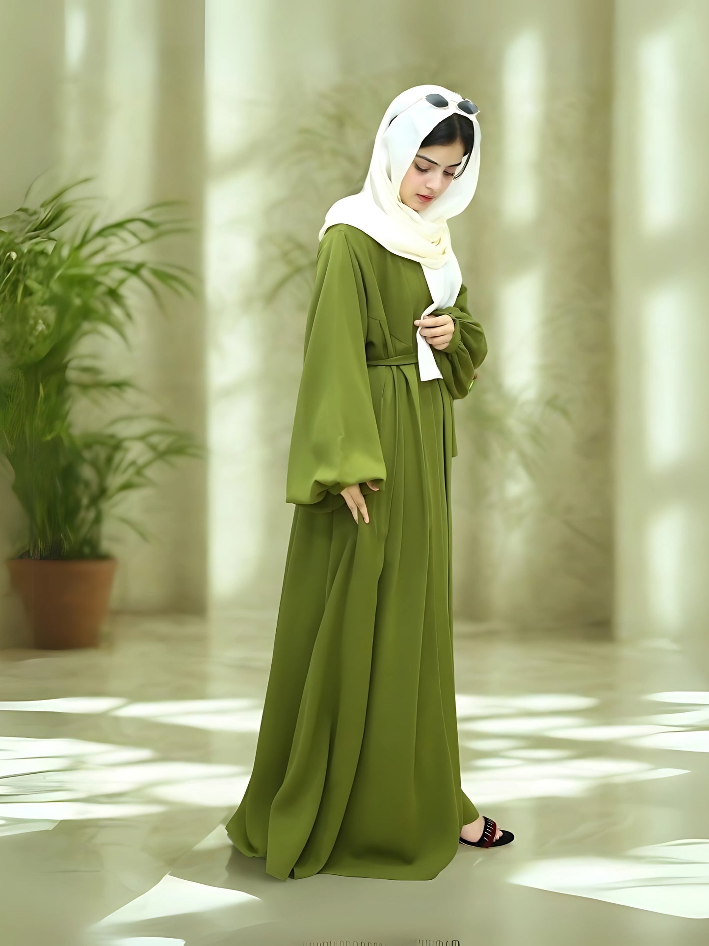 Luxury Zoom fabric abaya – WARDA coat-style design with classic details