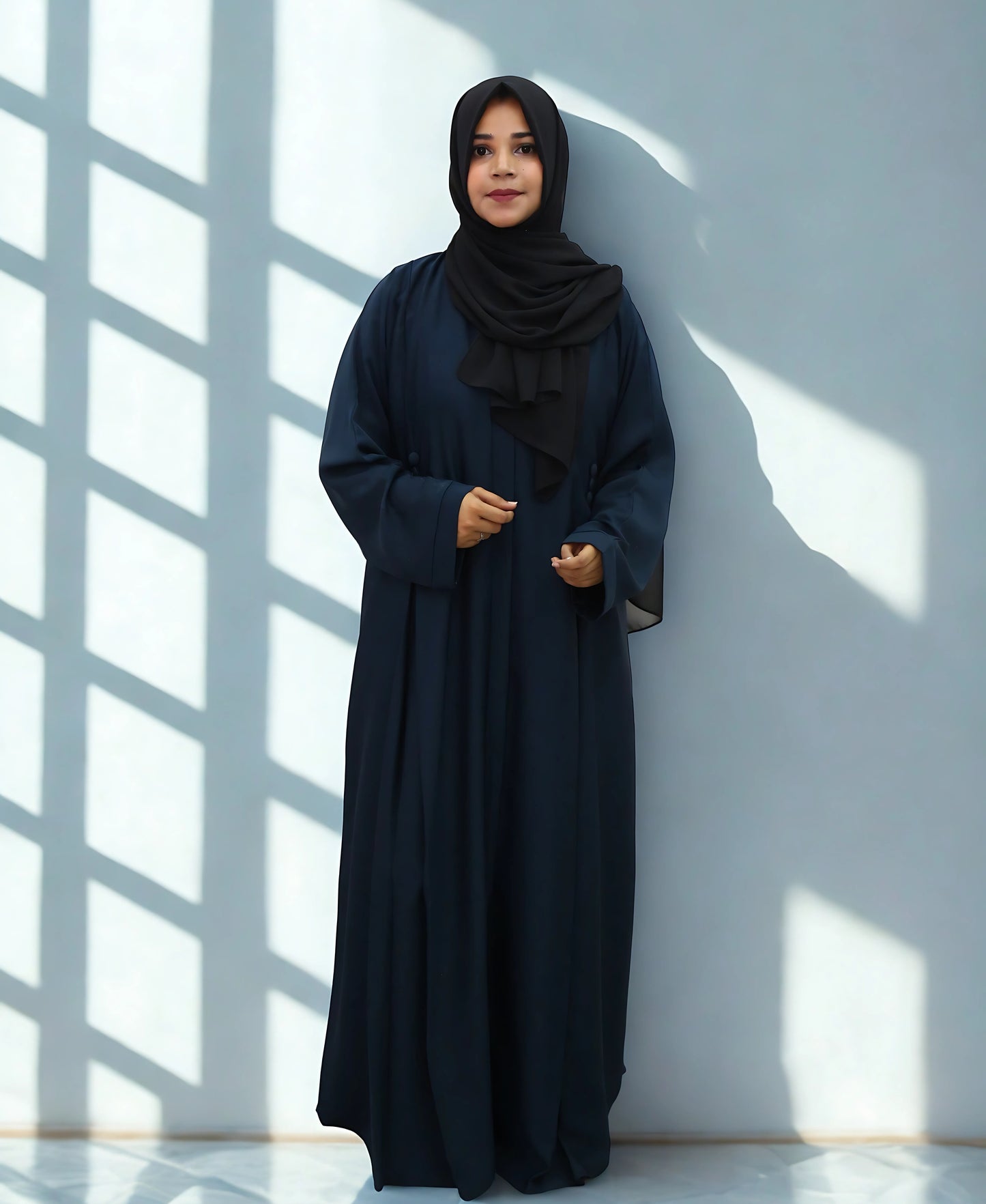 Luxury Zoom fabric abaya – SEEMA open-style design with refined finish