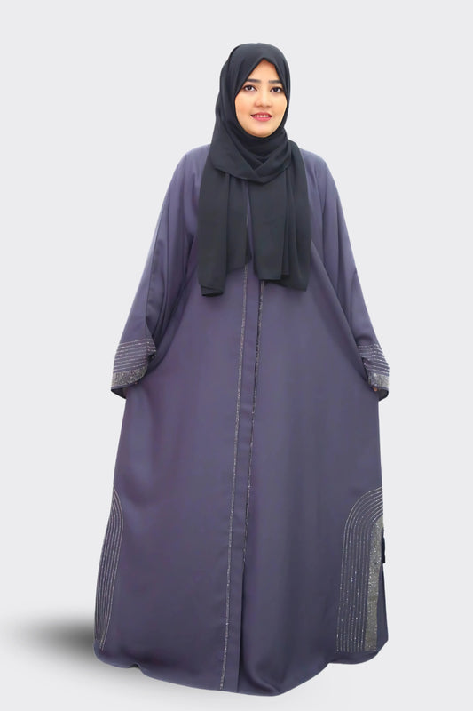 Elegant abaya and hijab outfit suitable for formal and casual occasions.