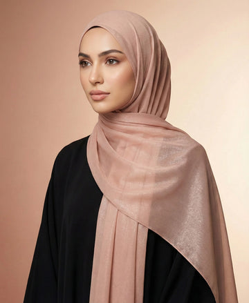 Tan - Shimmer Chiffon
