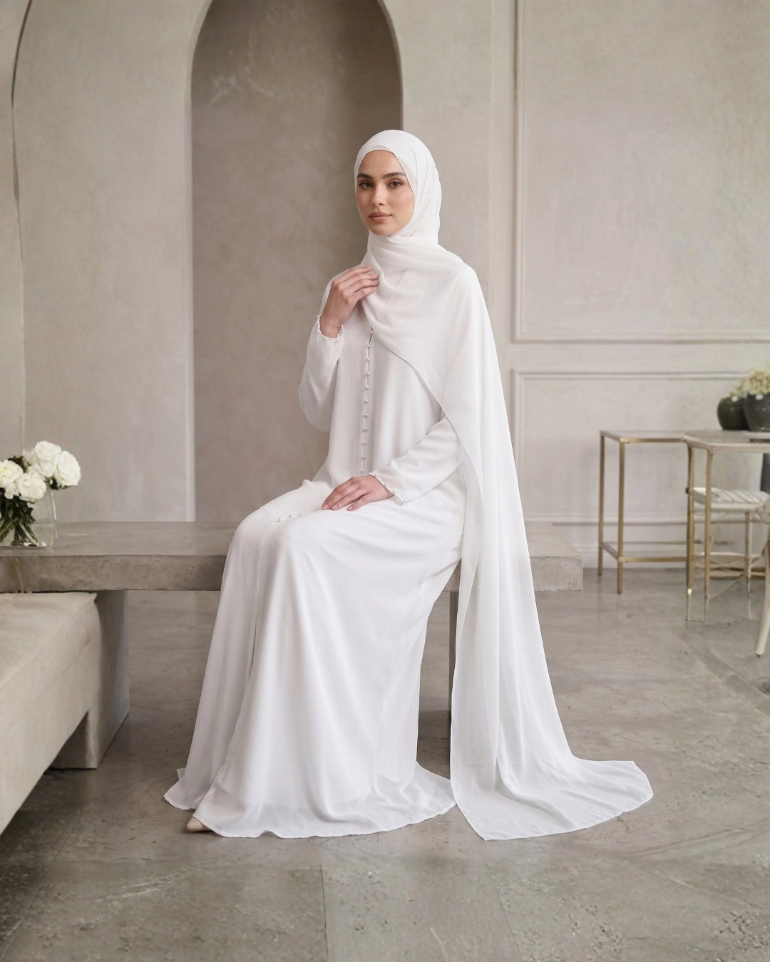 SADAF - Double Layered Pearl Abaya