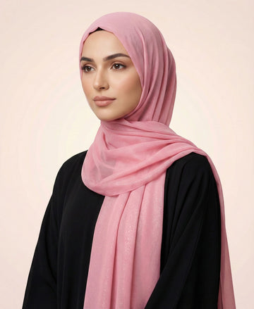 Pink- Shimmer Chiffon