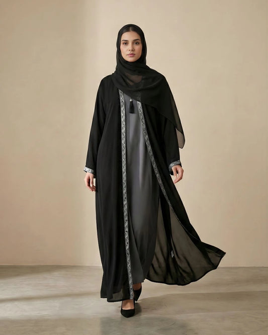 Rimsha - Double Layer Georgette Abaya