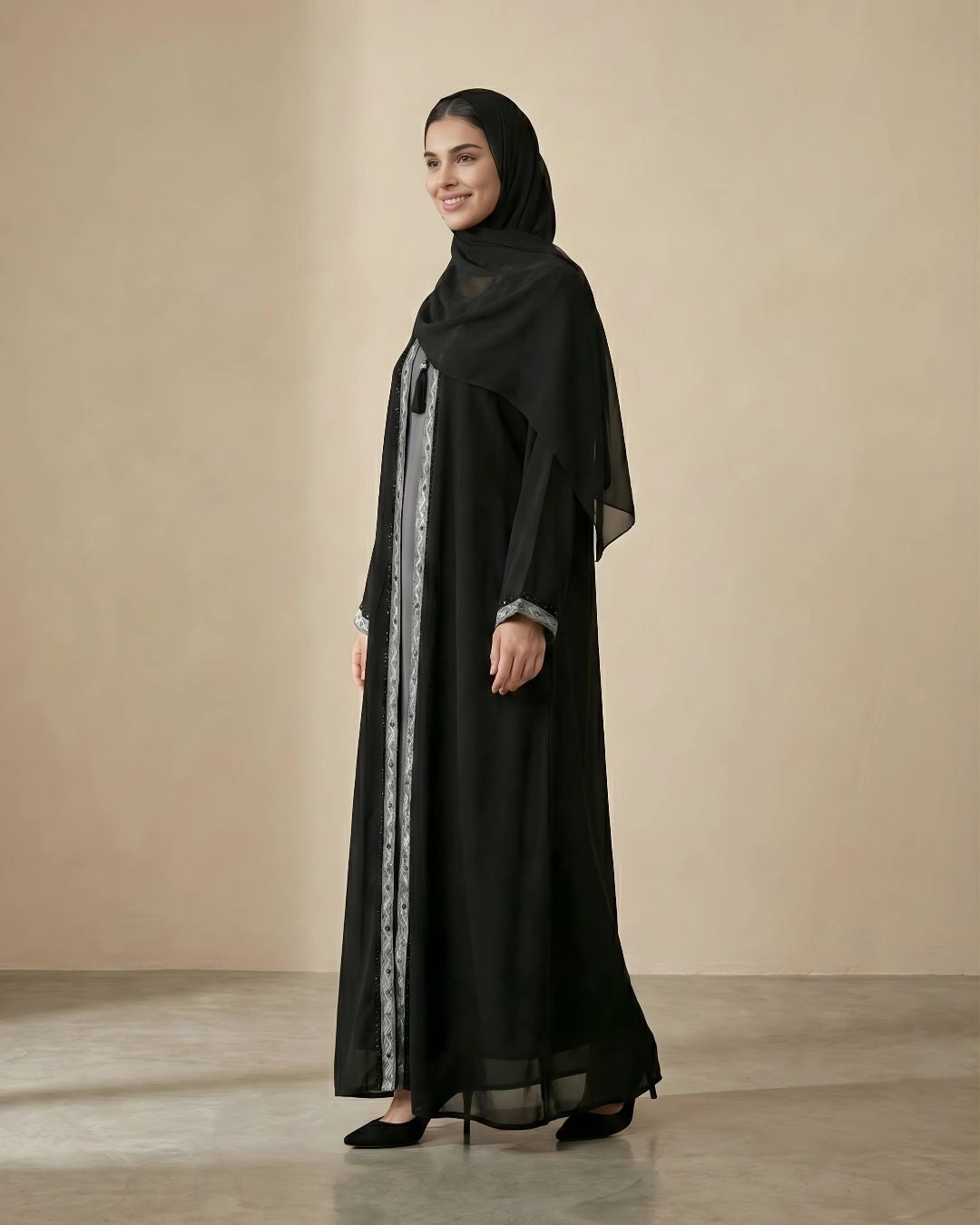 Rimsha - Double Layer Georgette Abaya