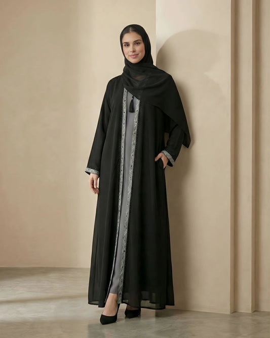 Rimsha - Double Layer Georgette Abaya