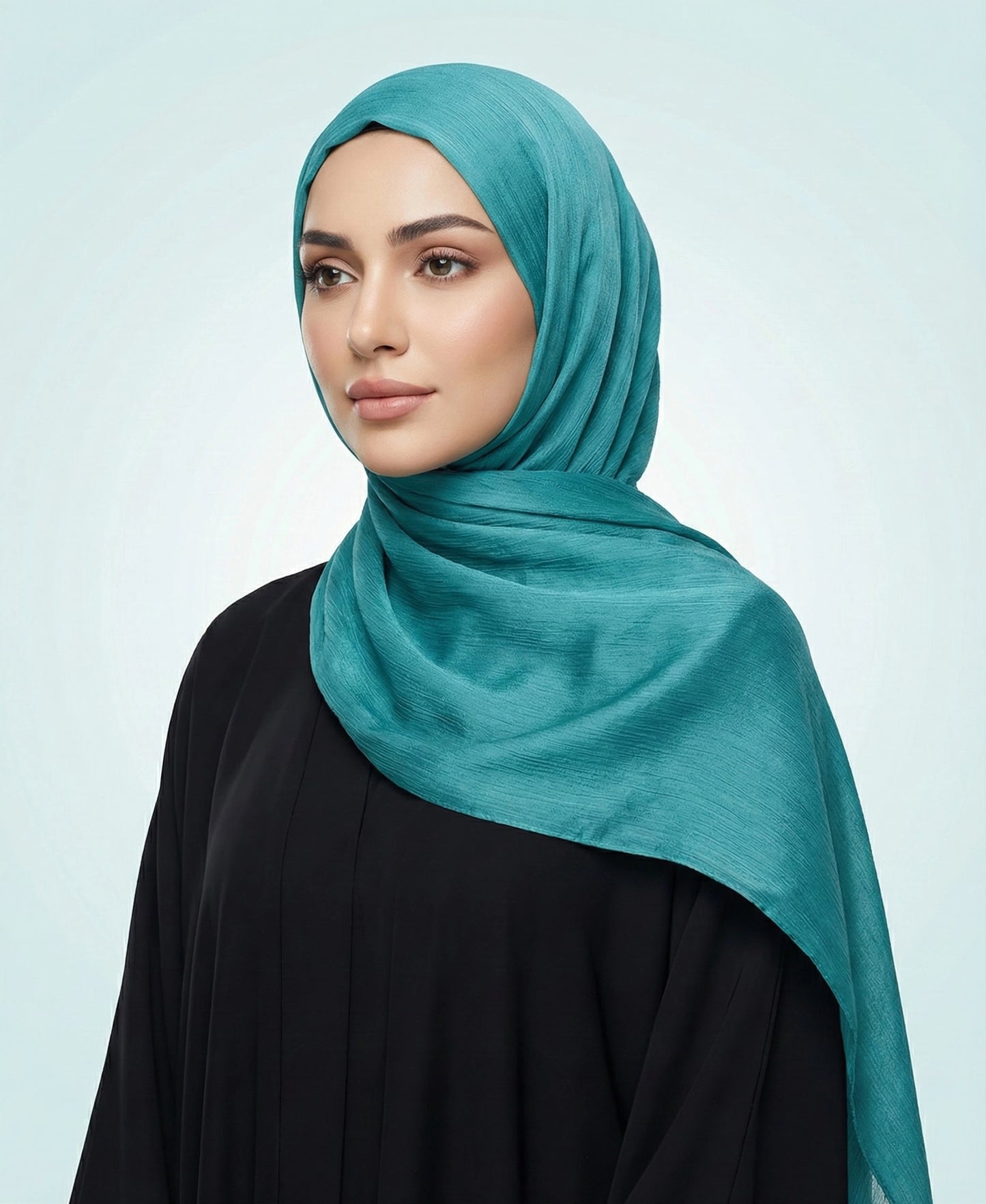 Aqua Blue - Crinkle Silk