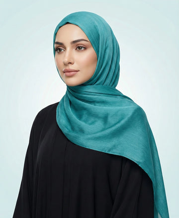 Aqua Blue - Crinkle Silk