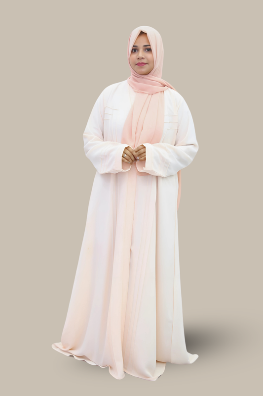 A girl wearing a premium quality abaya with hijab