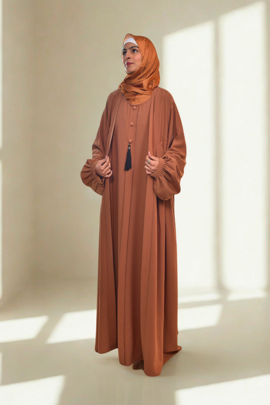 a girl premium quality abaya with hijab.
