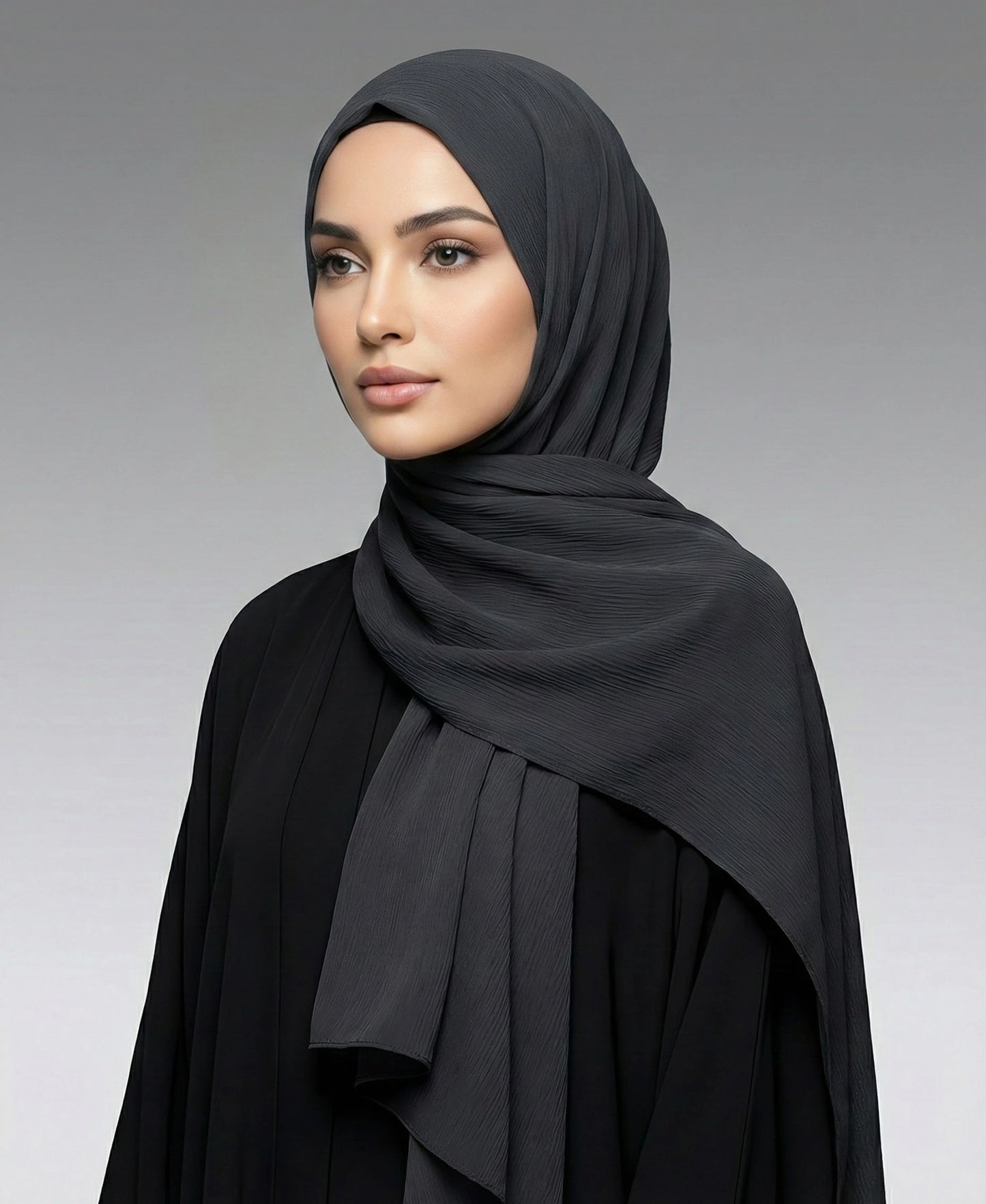 Black - Crinkle Silk