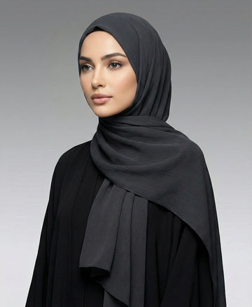 Black - Crinkle Silk