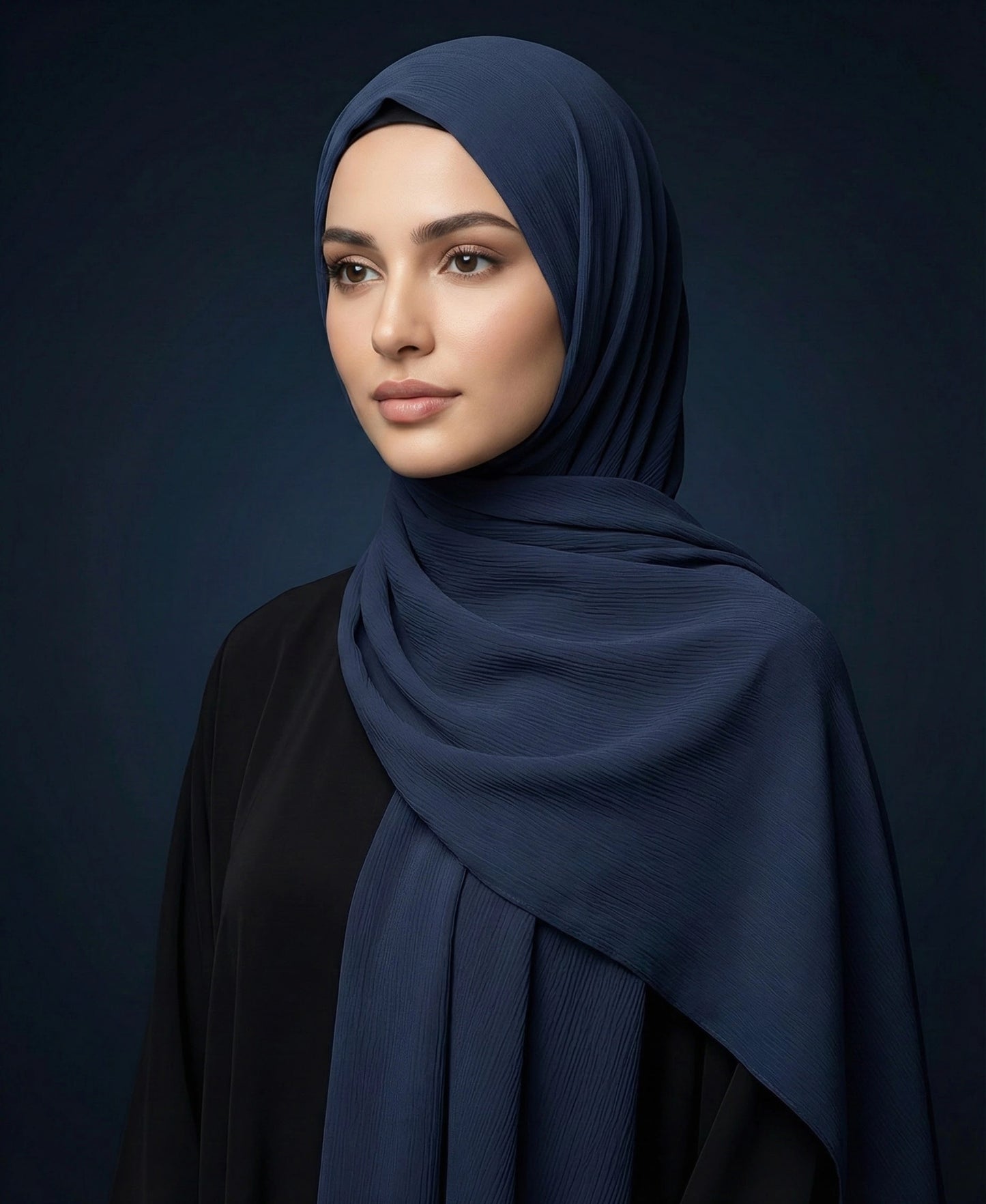 Navy Blue - Crinkle Silk
