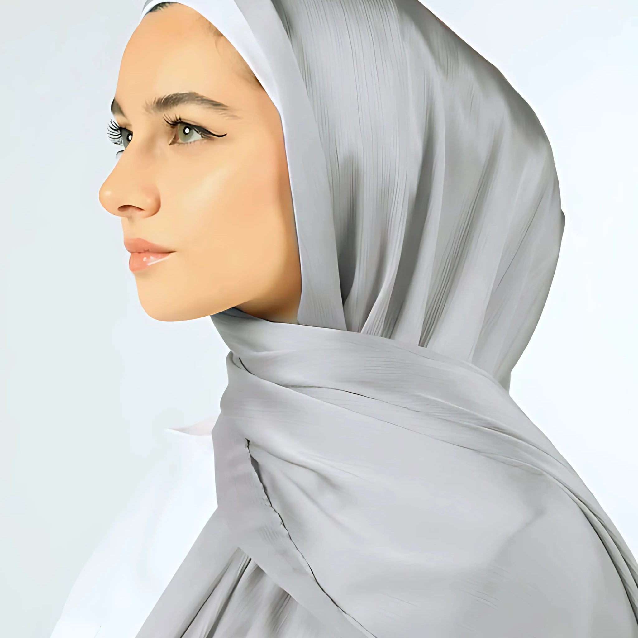 a girl wearing hijab on white background