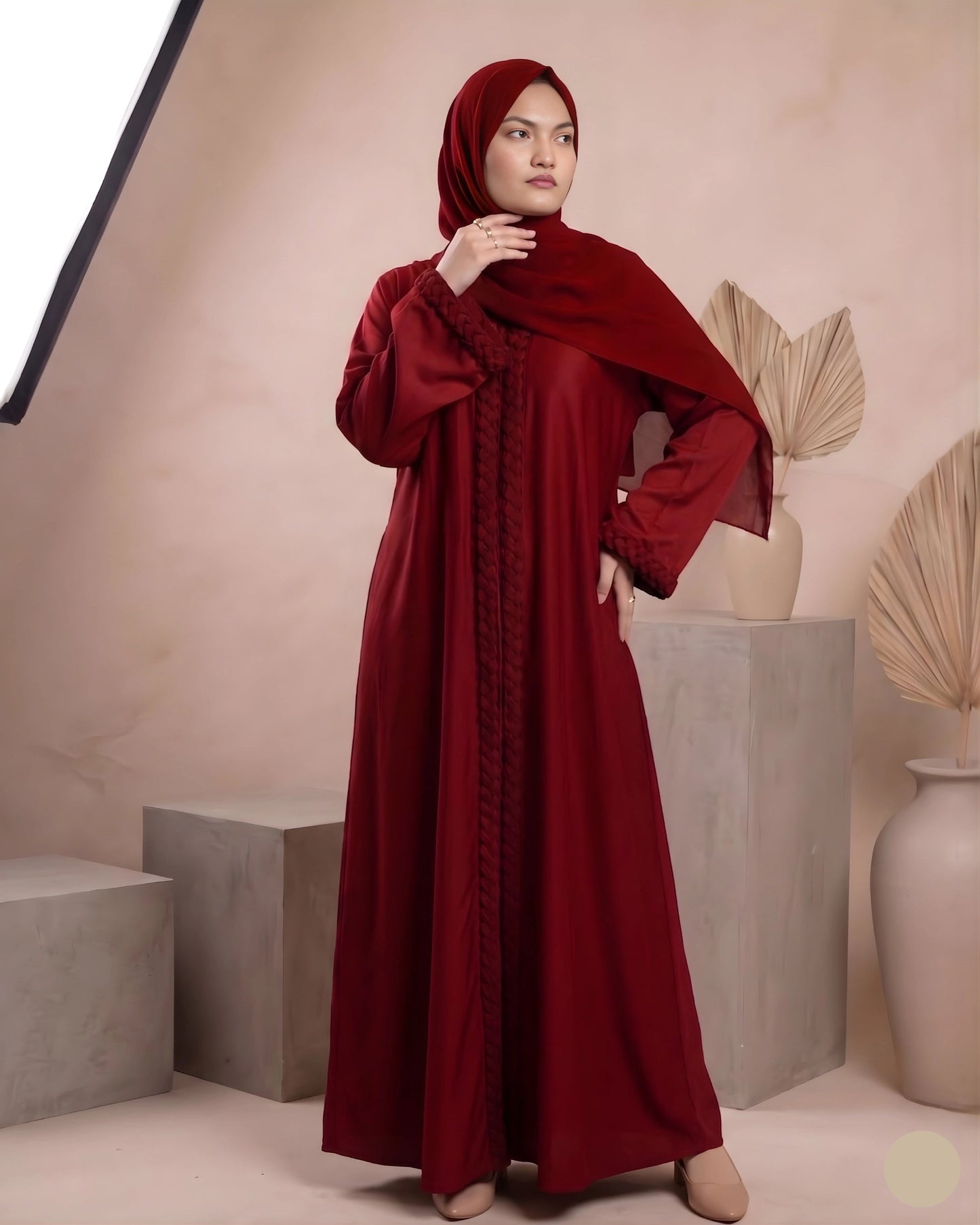ABEER MAROON - Premium Nida Abaya