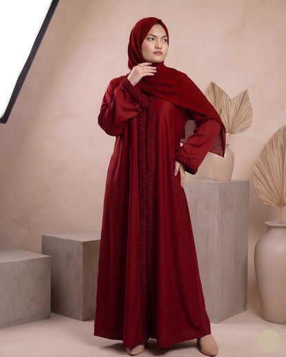 ABEER MAROON - Premium Nida Abaya
