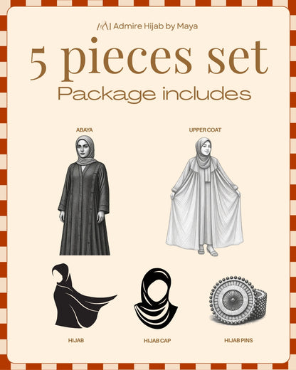 AMNA Soft Blue - Double Layer Zoom Abaya