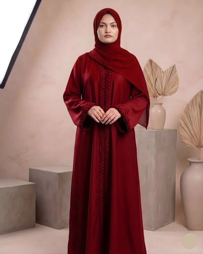 ABEER MAROON - Premium Nida Abaya
