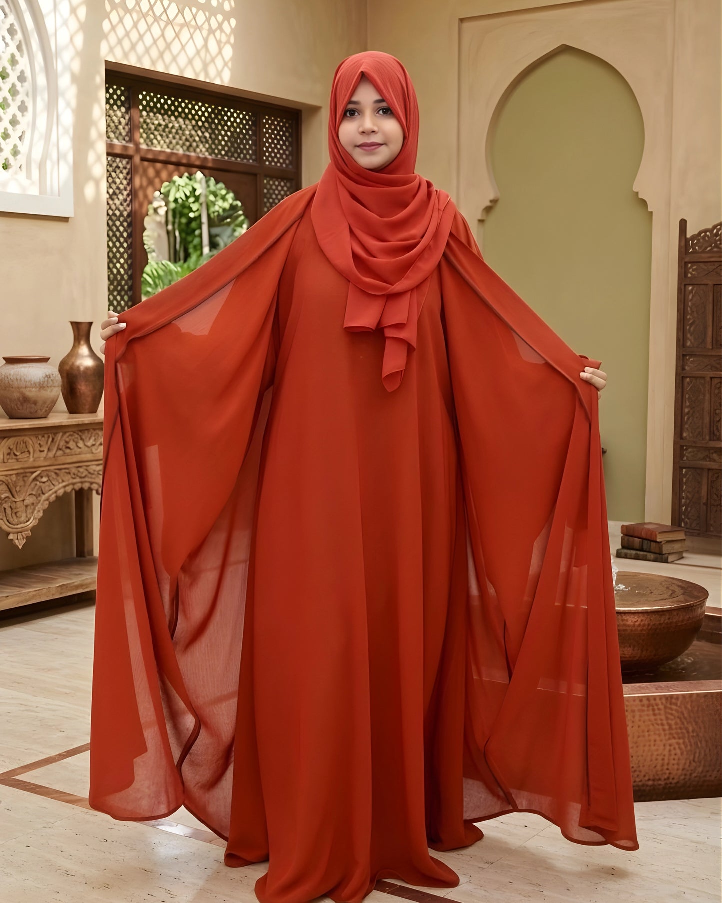 ZOYA ORANGE - Butterfly Zoom Abaya