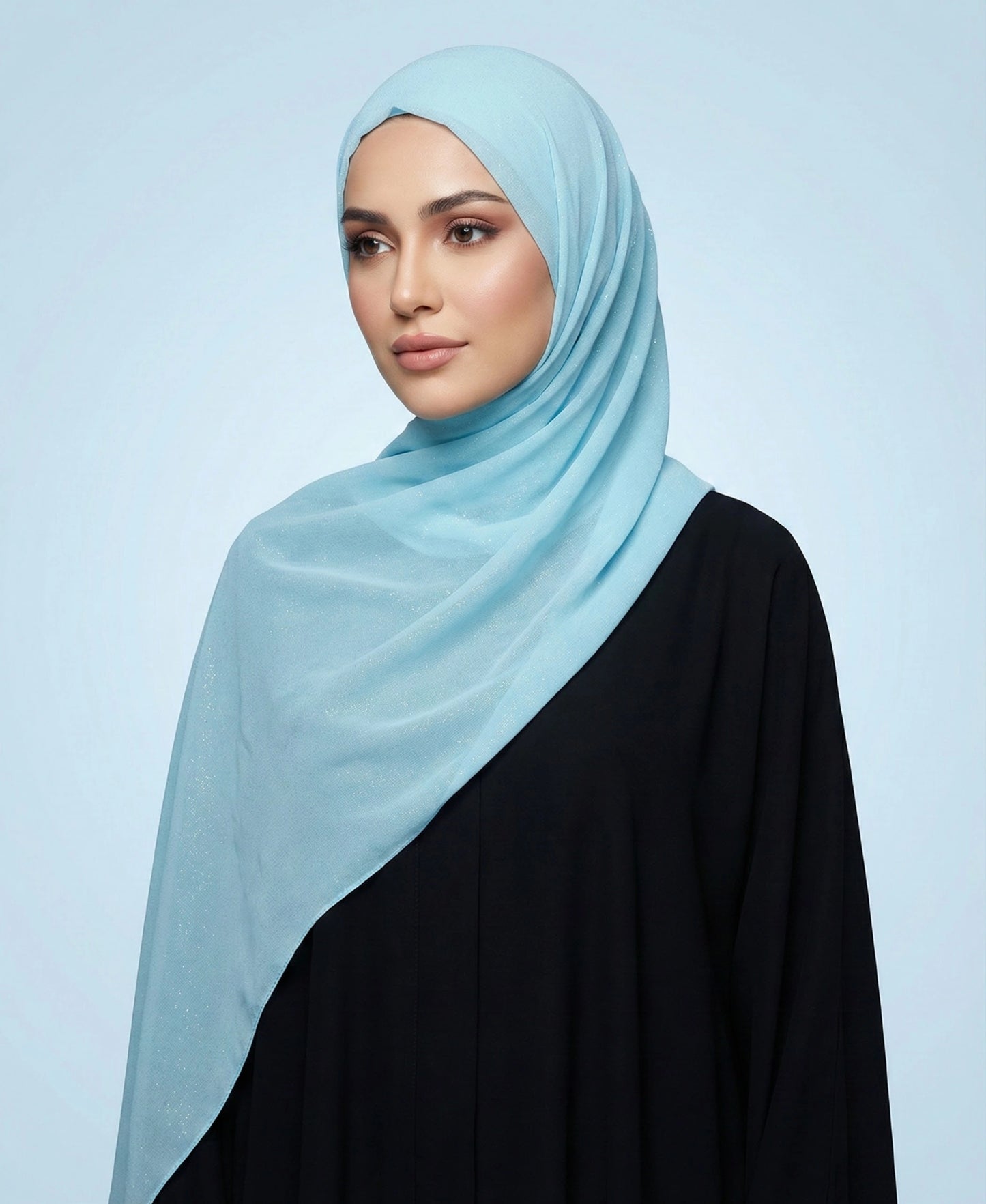 Sky Blue - Shimmer Chiffon