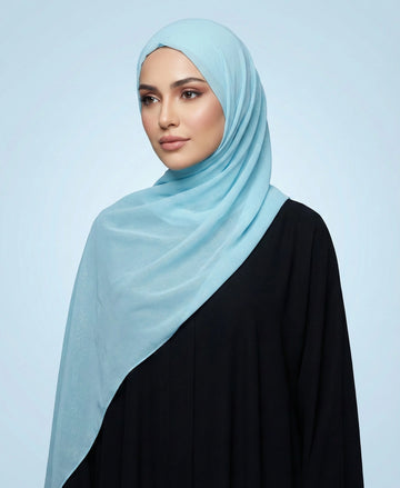Sky Blue - Shimmer Chiffon