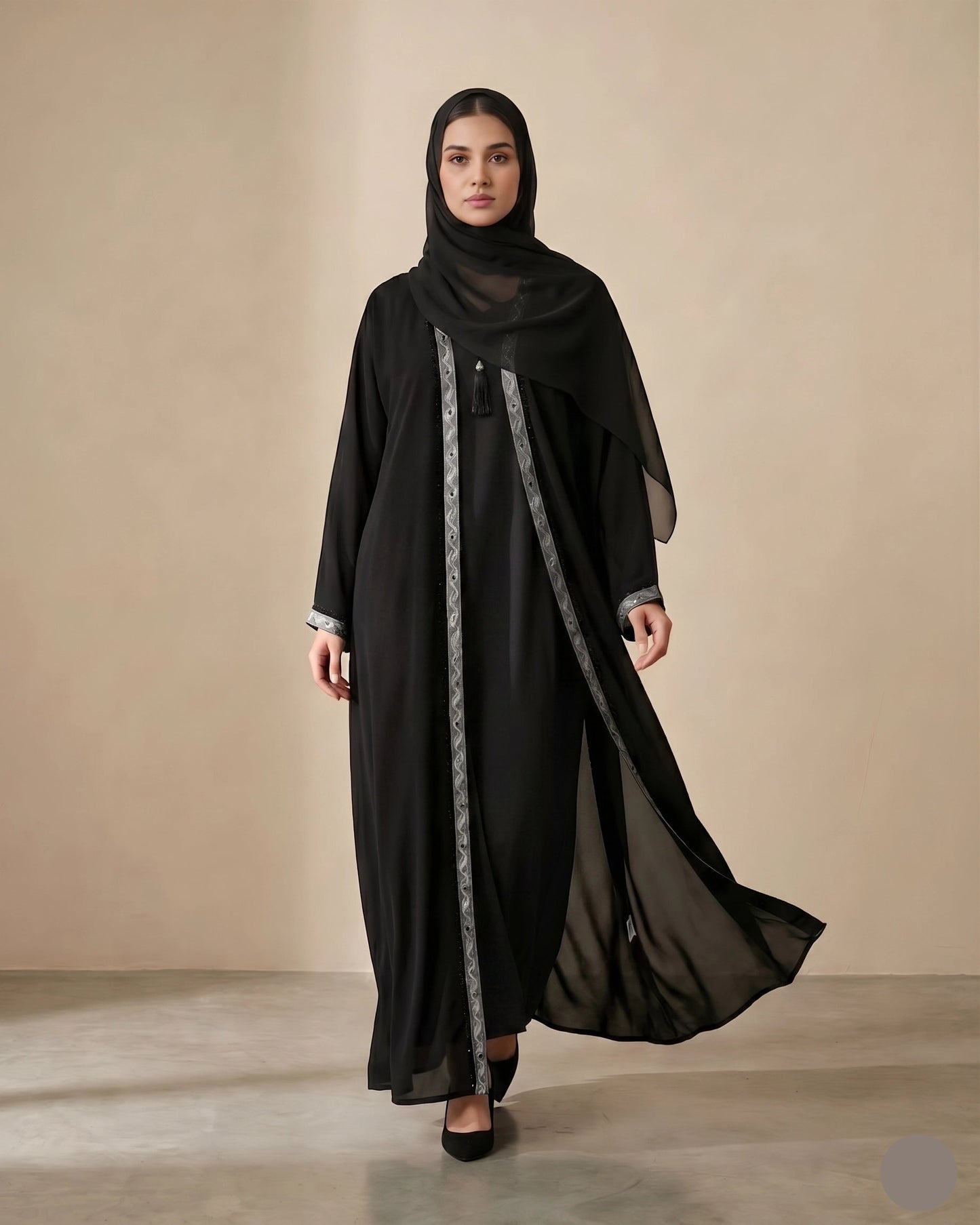 RIMSHA - Double Layer Georgette Abaya