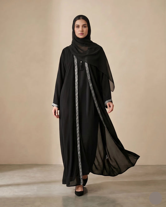 RIMSHA - Double Layer Georgette Abaya