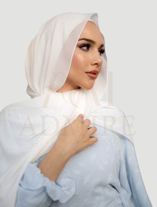 Floral White - Georgette